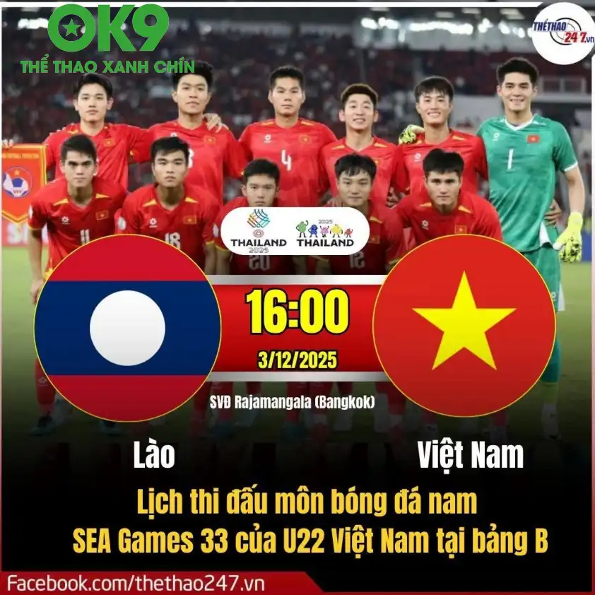 U22 Việt Nam vs U22 Lào